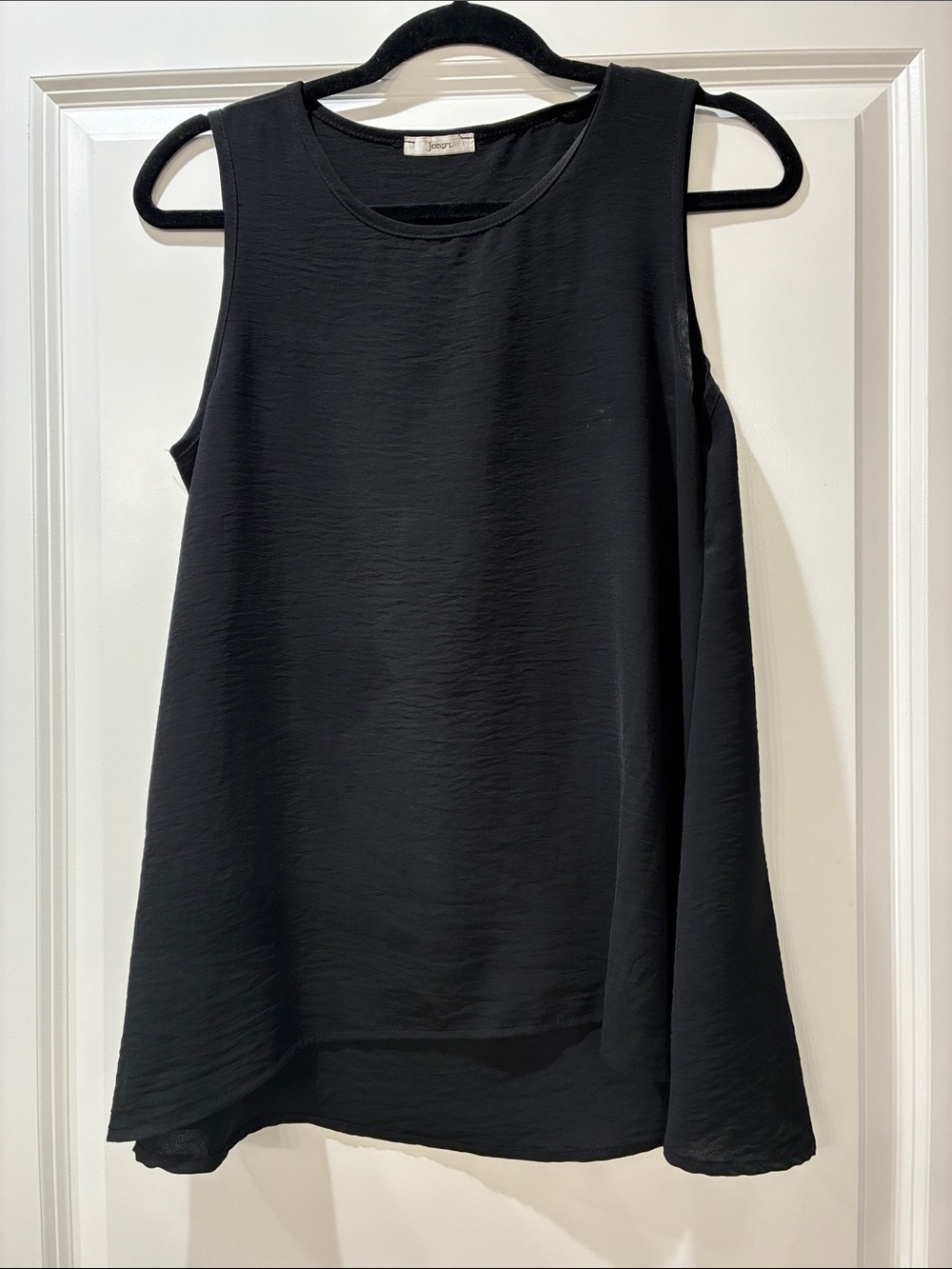 Sleeveless Black A-Line Tank Top